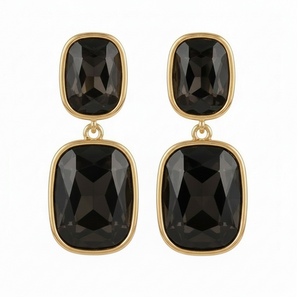 Lumiere Swarovski Earrings - Charcoal