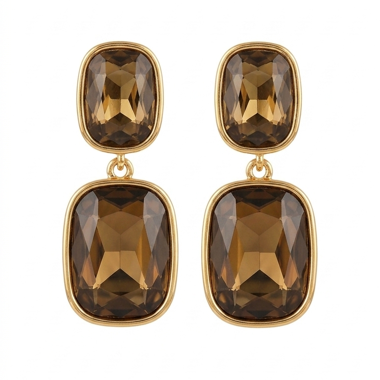 Lumiere Swarovski Earrings - Champagne