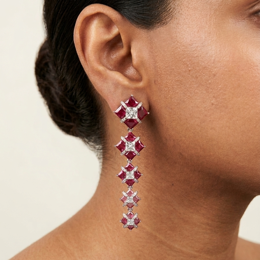 Lumi Earrings - Red