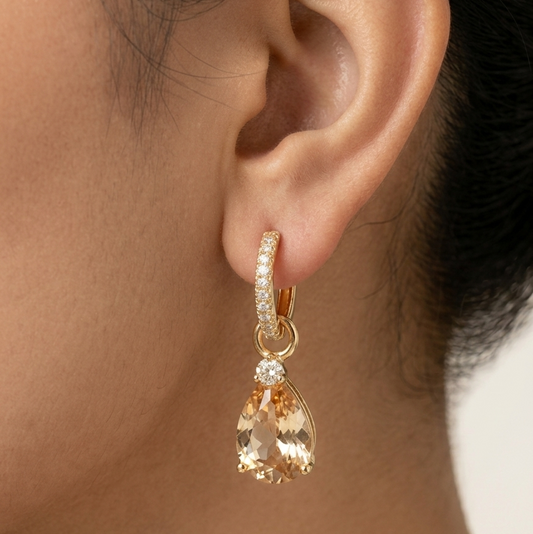 Elara 2-1 Diamond Earrings - Champagne