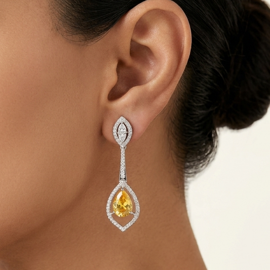 Radiant Drop Earrings - Yellow