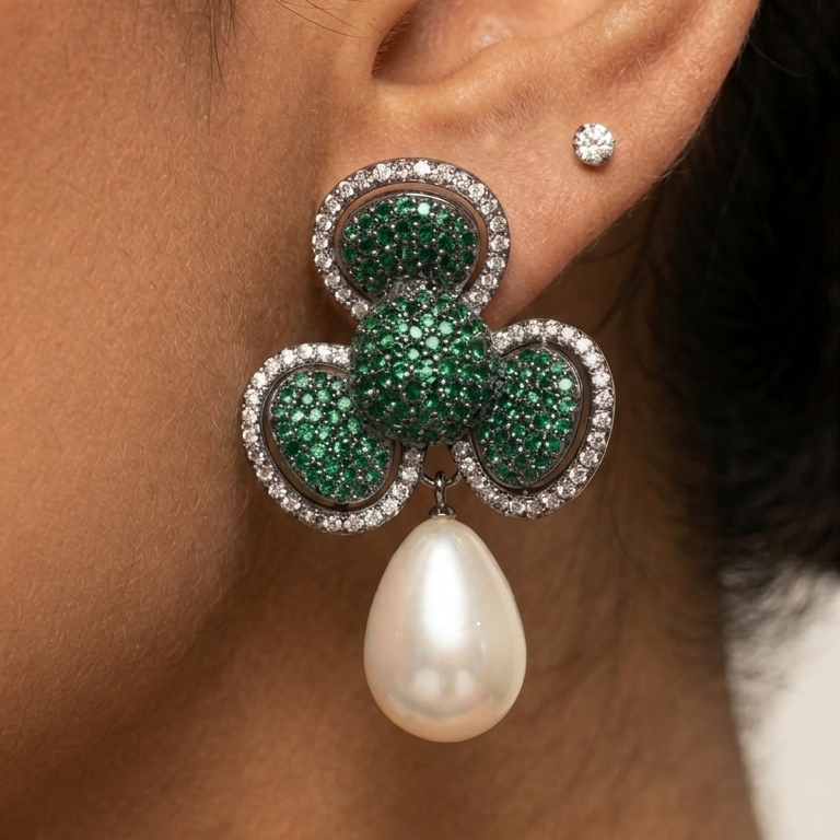 Aara Earrings - Green