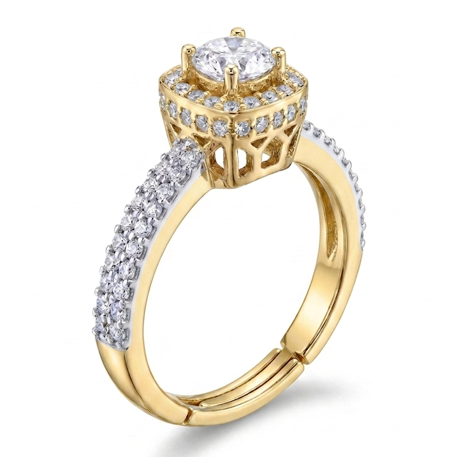 Crown Jewel Solitaire Ring - Gold - 0.38 CT