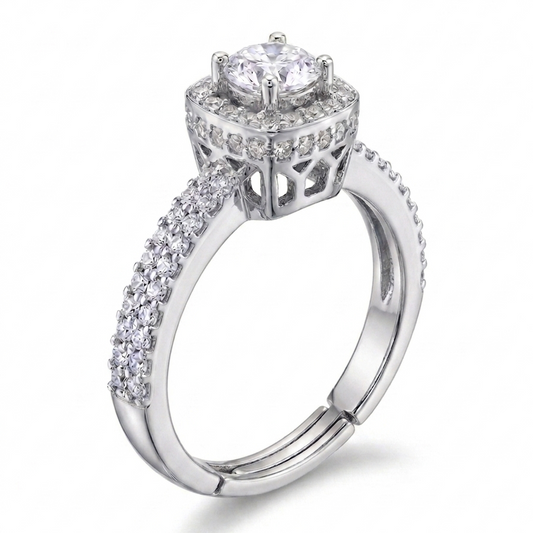 Crown Jewel Solitaire Ring - Silver - 0.38 CT