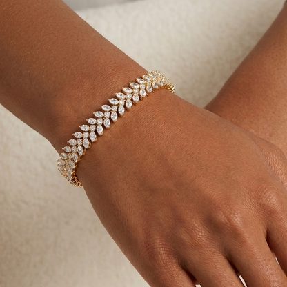 Traya Tennis Bracelet - Gold