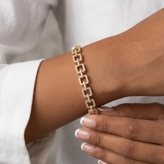 Square Link Bracelet - Gold