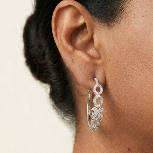 Arya Hoops - Diamond Silver