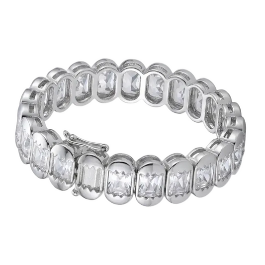 Crystal Cocktail Bracelet - Silver