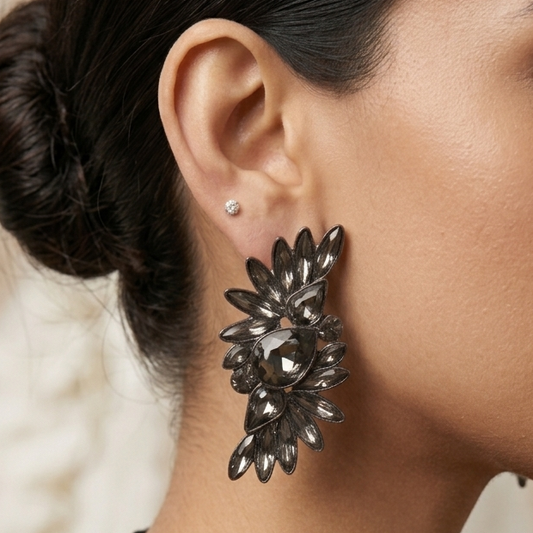 Swarovski Bloom Black Earrings