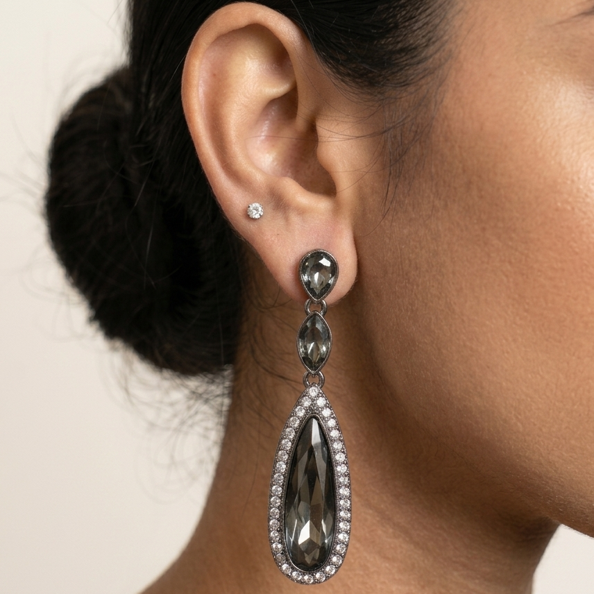 Swarovski Black Danglers