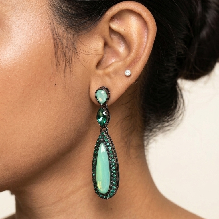 Swarovski Green Danglers