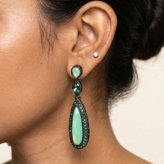 Swarovski Green Danglers