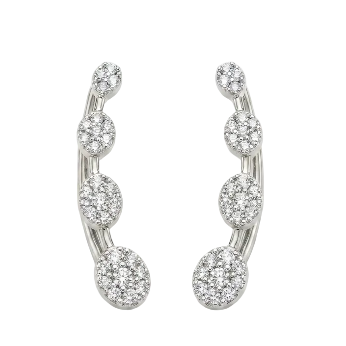 Diamond Ear Cuffs - Silver