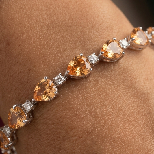 Champagne Diamond Bracelet - Silver