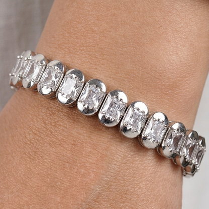 Crystal Cocktail Bracelet - Silver