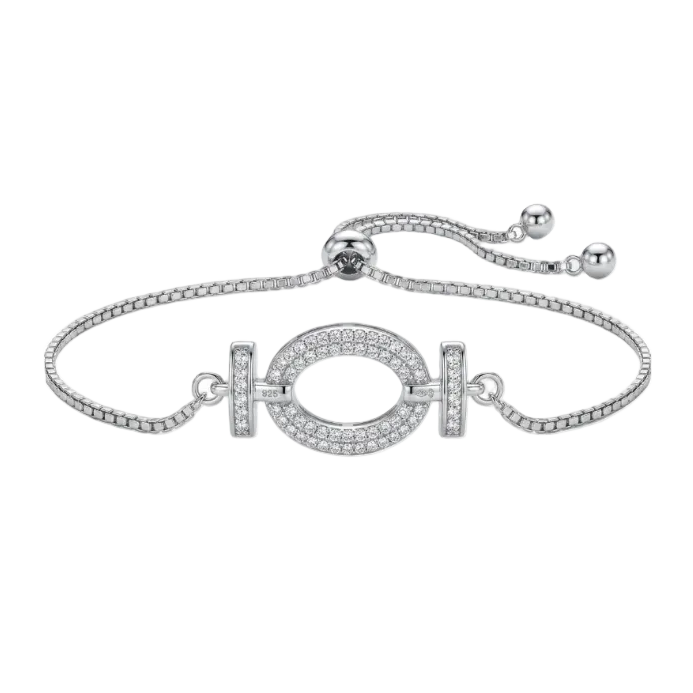 Facet link Diamond Bracelet - Silver