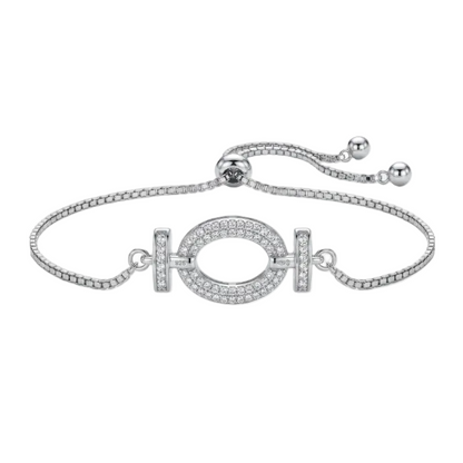 Facet link Diamond Bracelet - Silver
