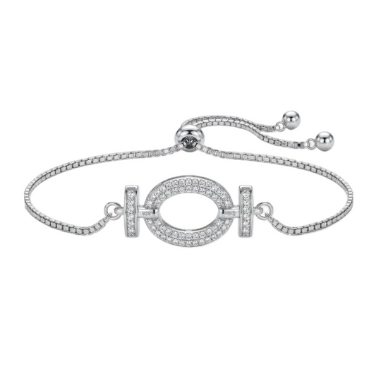 Facet link Diamond Bracelet - Silver