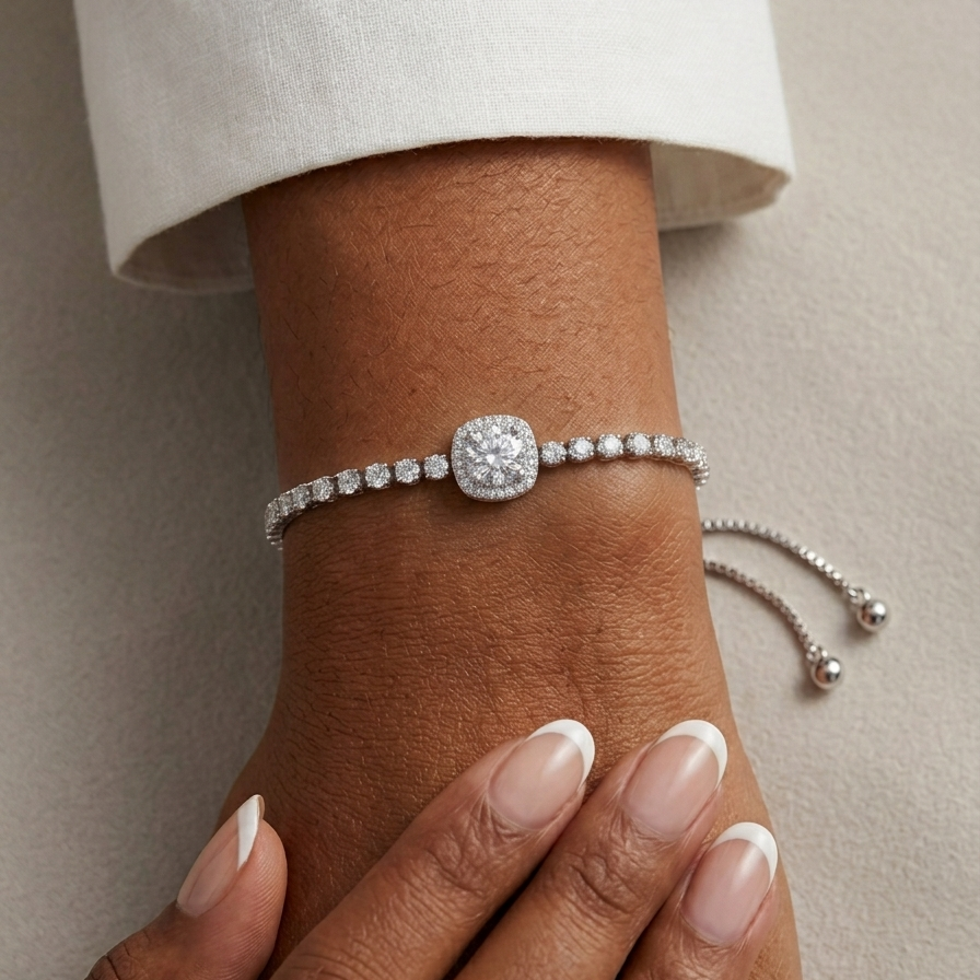 Nova - Solitaire Diamond Bracelet - Silver
