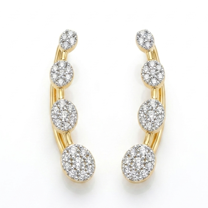 Diamond Ear Cuffs - Gold