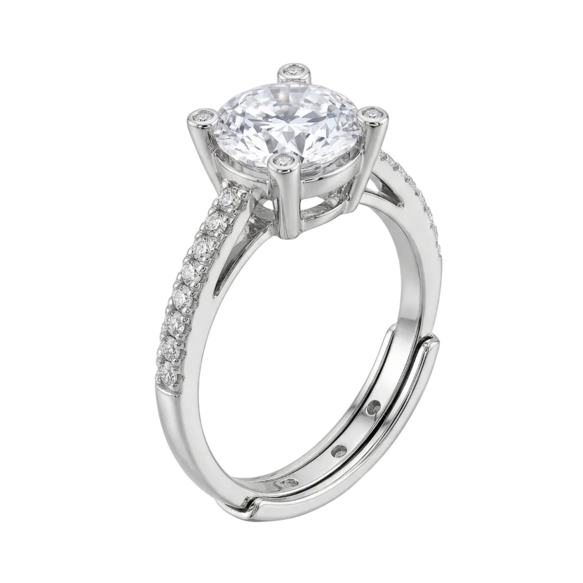 Solitaire Diamond Ring - Silver - 3.5 CT