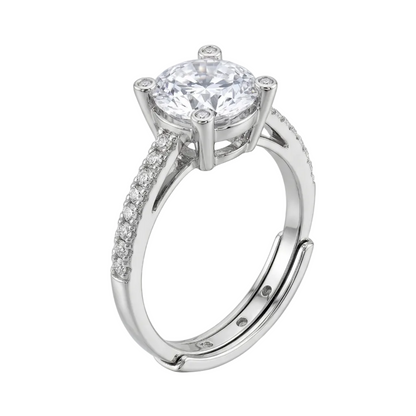 Solitaire Diamond Ring - Silver - 3.5 CT