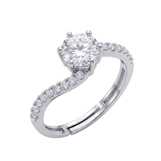 Infinity Solitaire Ring - Silver - 1 CT