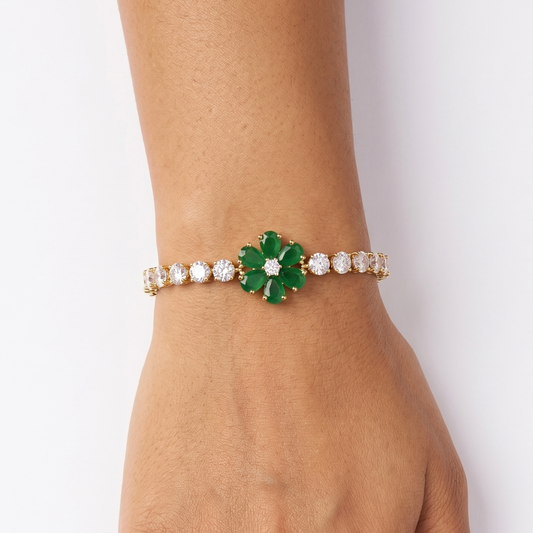 The Floral Emerald Bracelet