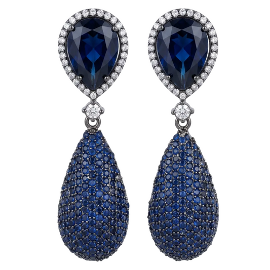 Selene Drop Earrings - Blue