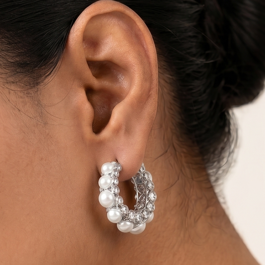 Silver Noora Hoops