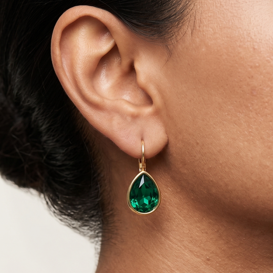 Celeste Earrings - Green & Gold