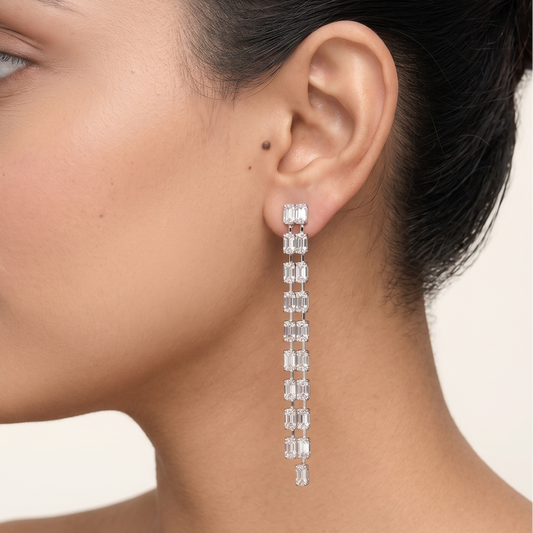 Shimmer Song Earrings - Baguettes