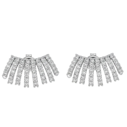 Wave Diamond Earcuffs - Silver