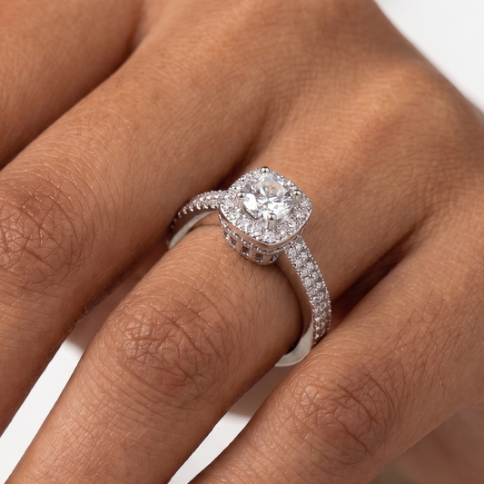 Crown Jewel Solitaire Ring - Silver - 0.38 CT