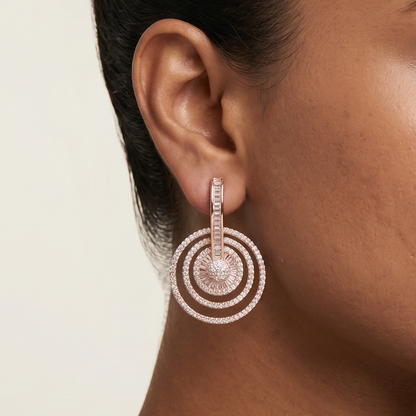 Reem Earrings - Big - Rose Gold