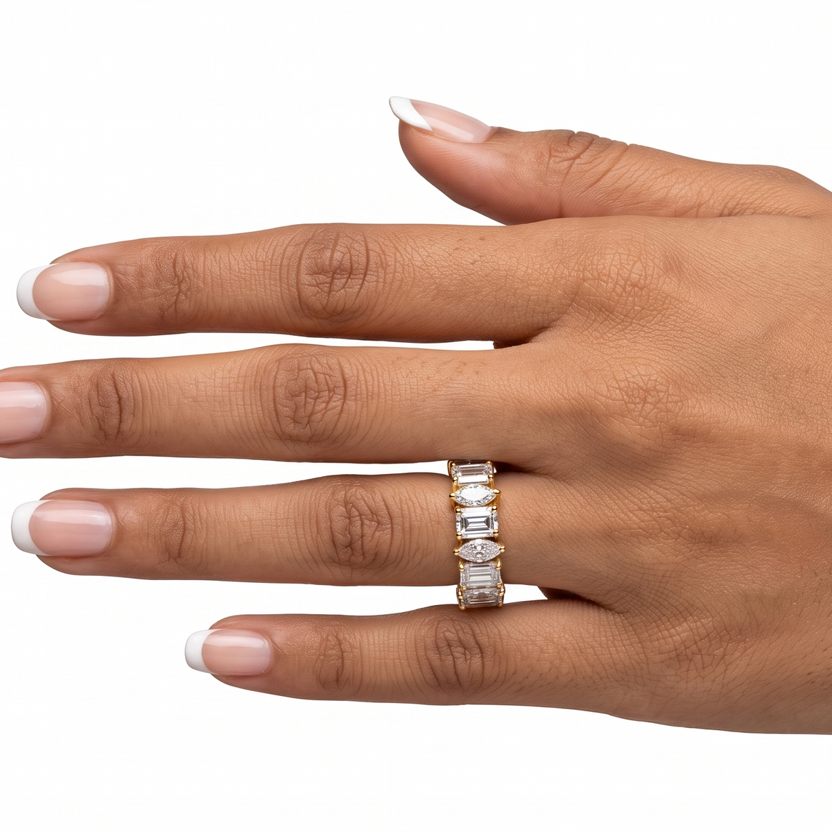 Baguette & Marquise Band Ring - Gold (2 Tone)
