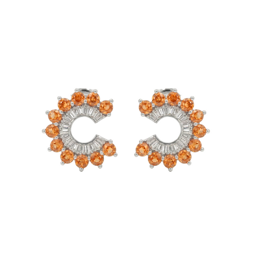 Orbit Stud Earrings - Orange