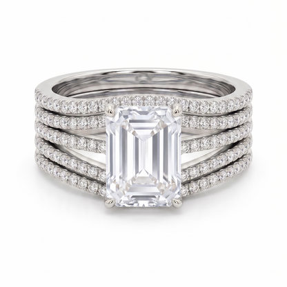 Shaina - 3-In-1 Ring Cocktail Ring - Silver - 3.25 CT