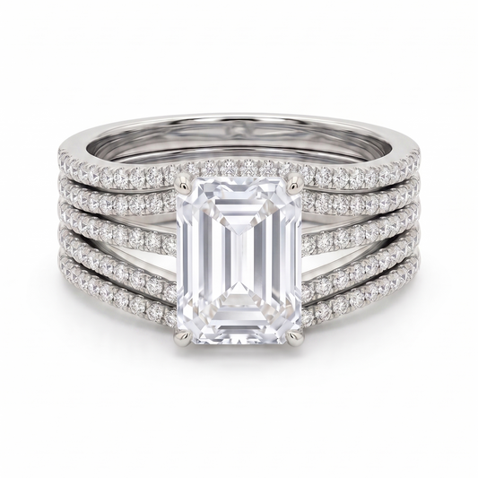 Shaina - 3-In-1 Ring Cocktail Ring - Silver - 3.25 CT