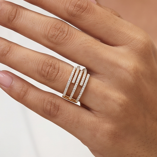 Celestial Diamond Ring- 2 Tone
