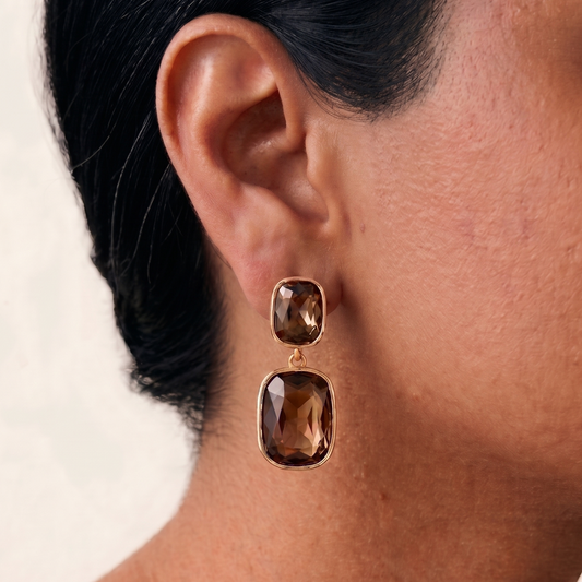 Lumiere Swarovski Earrings - Champagne