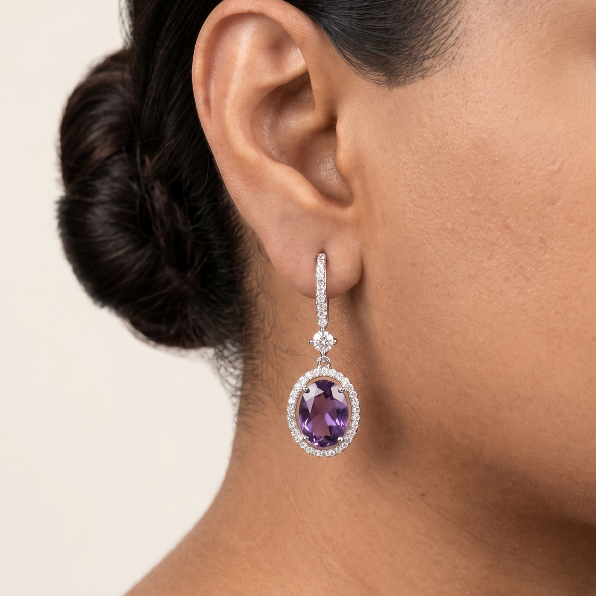 Moonbeam Hook Earrings - Purple