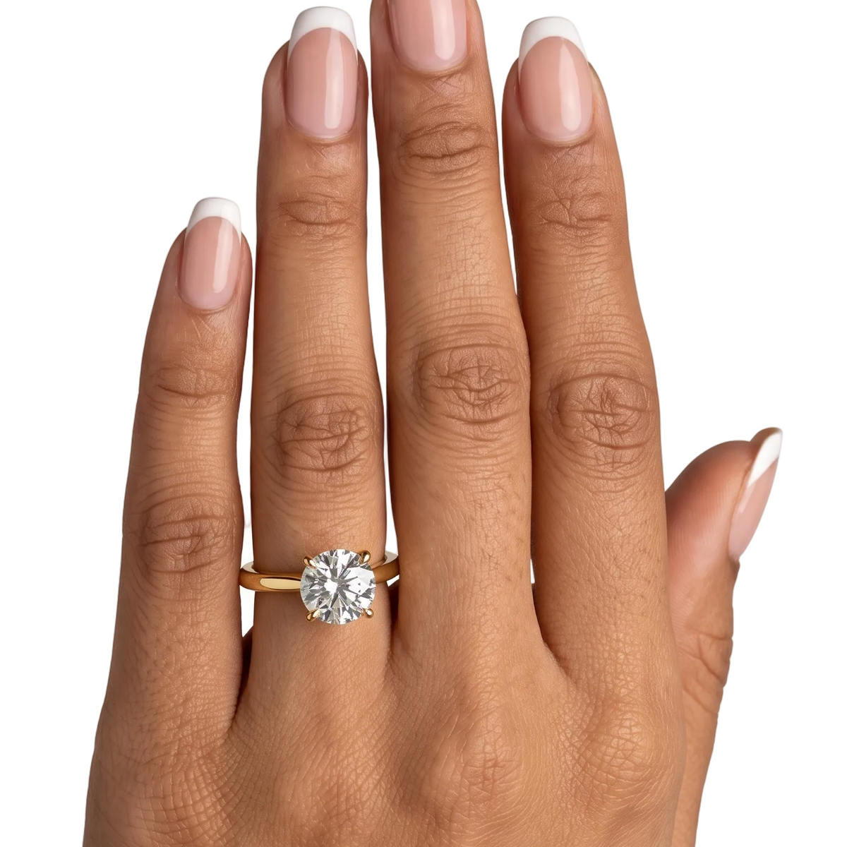 Sleek Diamond Solitaire Ring - Gold - 2.75 CT
