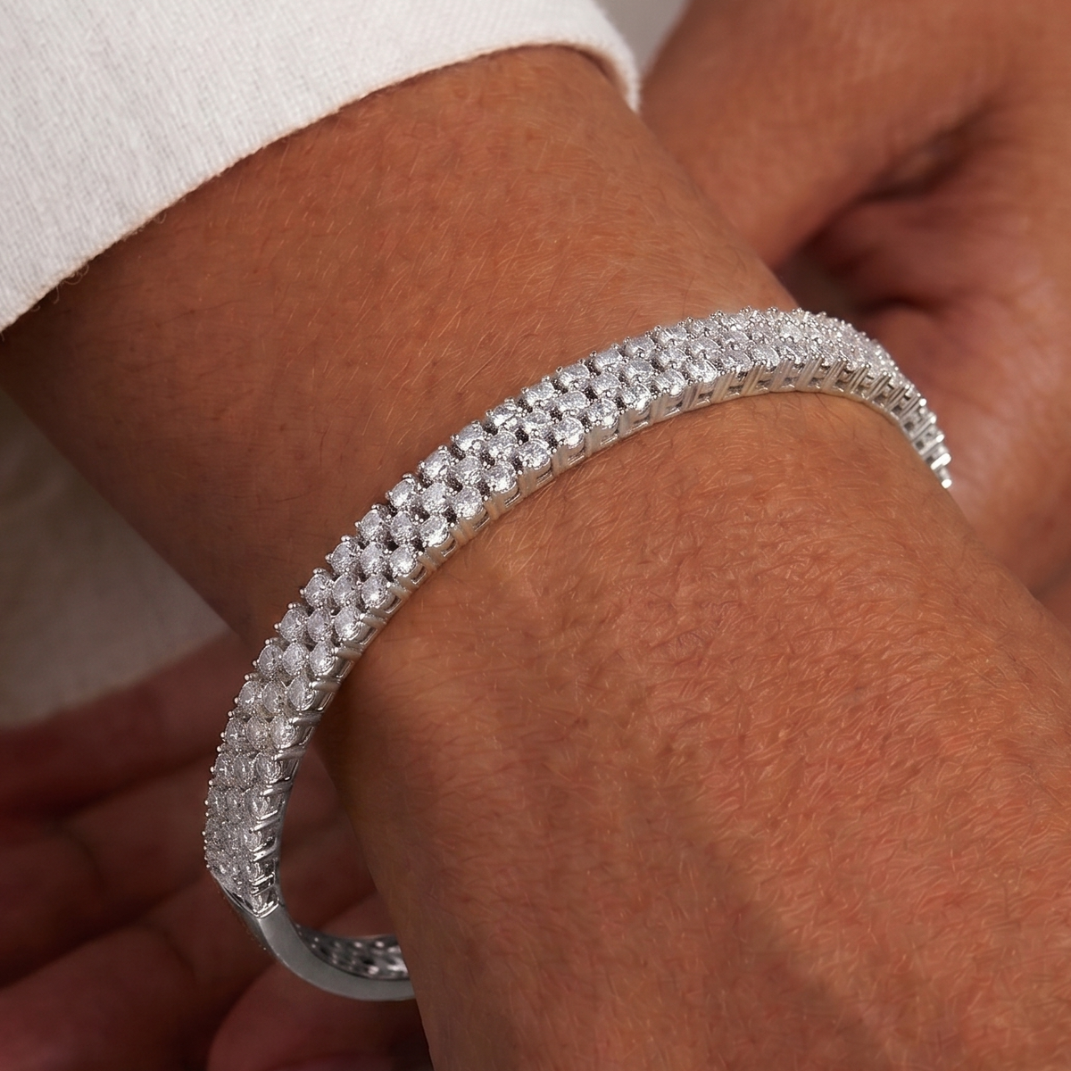 Luna Bangle Bracelet- Silver