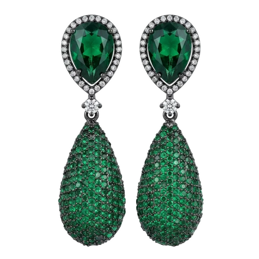 Selene Drop Earrings - Green