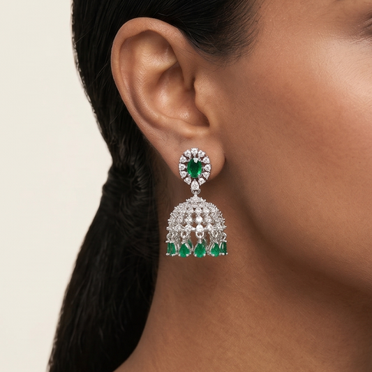 Naira Jhumkas - Green