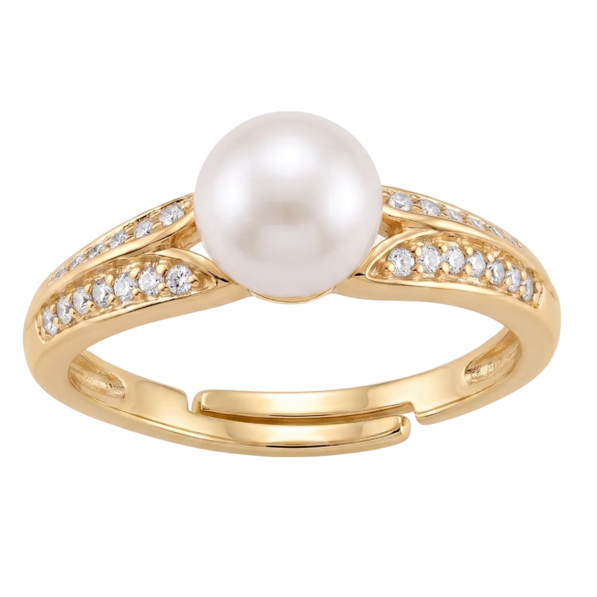 Pearl Diamond Ring - Gold & Silver