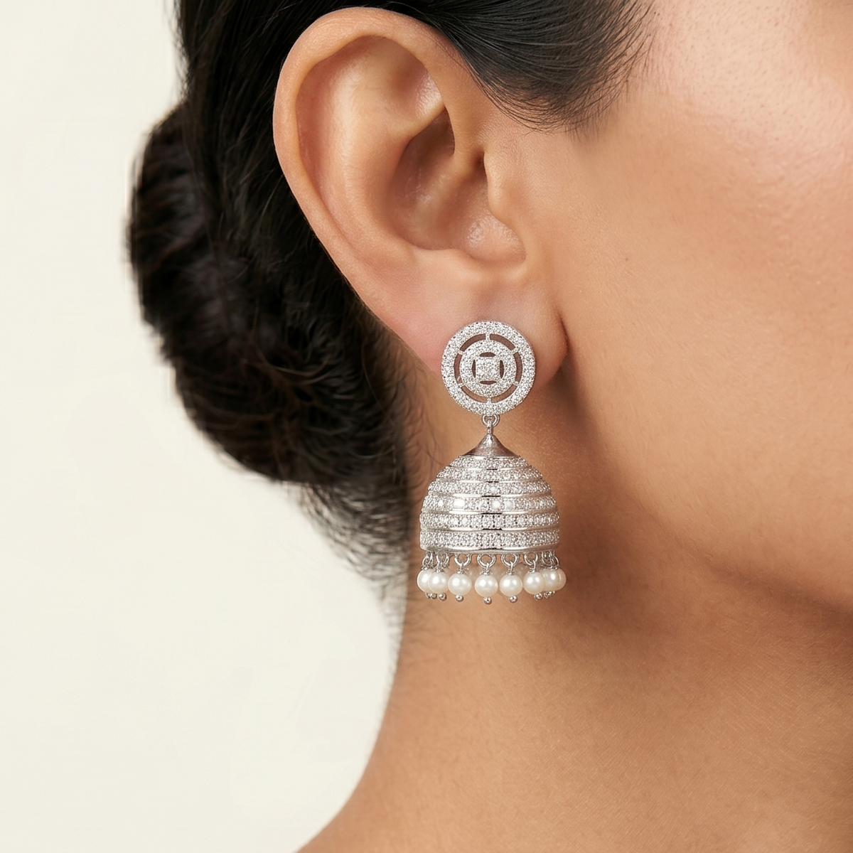 Isha Jhumkas - Silver
