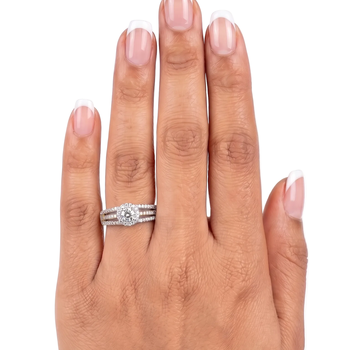 Solitaire with sleek band Diamond Ring - Silver - 0.18 CT
