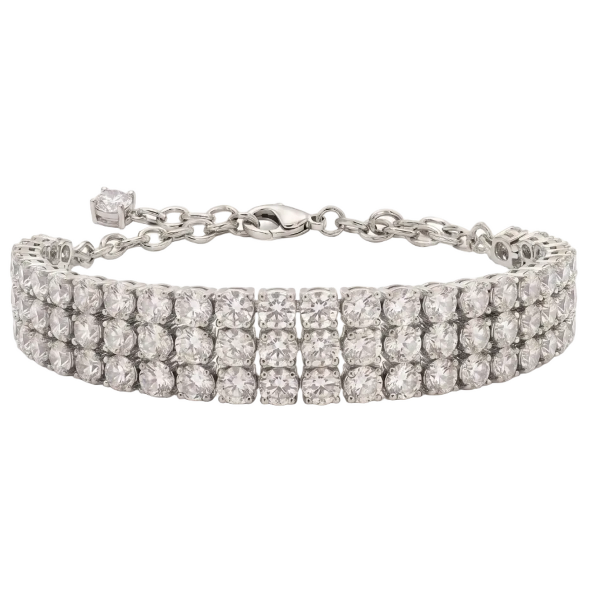 Eternity Triple Diamond Tennis Bracelet - Silver - 0.25 CT